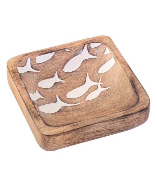 ORIGEN Home Decor Bandeja Peces Pequeña Cajas Y Bandejas | Bandeja Marrón Cuadrado - 3x11x10cm