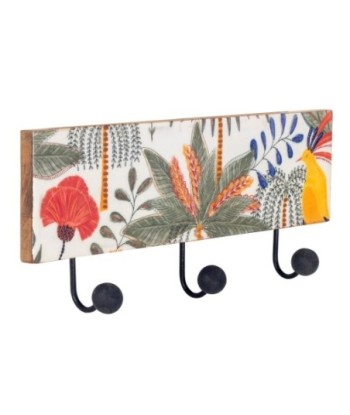 ORIGEN Home Decor Percha 3 Pomos Hojas Percheros Marrón 16x38x7cm