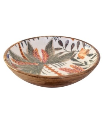 ORIGEN Home Decor Cuenco Hojas Grande Cajas Y Bandejas | Cuenco Bol Blanco Ovalado - 7x30x30cm