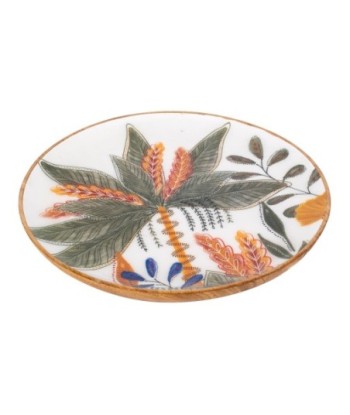 ORIGEN Home Decor Plato Hojas Grande Cajas Y Bandejas | Plato Blanco Ovalado - 2x22x22cm