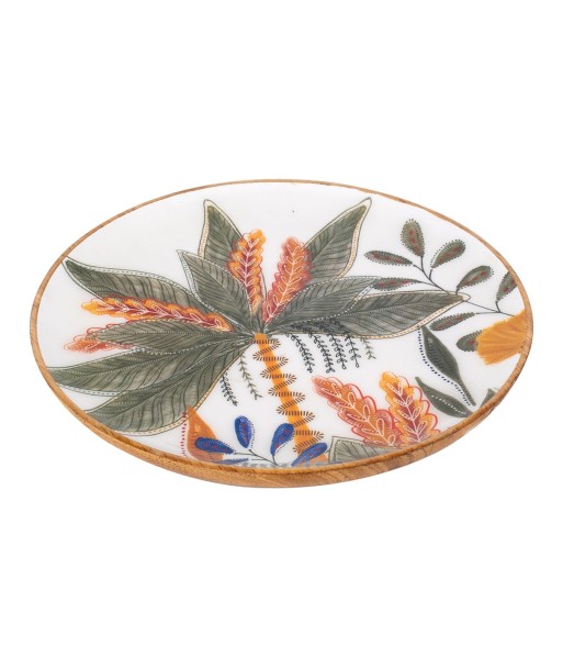 ORIGEN Home Decor Plato Hojas Grande Cajas Y Bandejas | Plato Blanco Ovalado - 2x22x22cm
