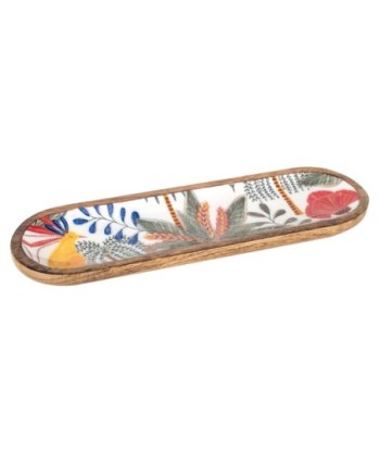 ORIGEN Home Decor Bandeja Hojas Cajas Y Bandejas | Bandeja Marrón Ovalado - 3x45x14cm