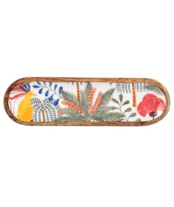 ORIGEN Home Decor Bandeja Hojas Cajas Y Bandejas | Bandeja Marrón Ovalado - 3x45x14cm