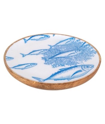 ORIGEN Home Decor Plato Peces Pequeðo Cajas Y Bandejas | Plato Azul Redondo - 2x16x16cm