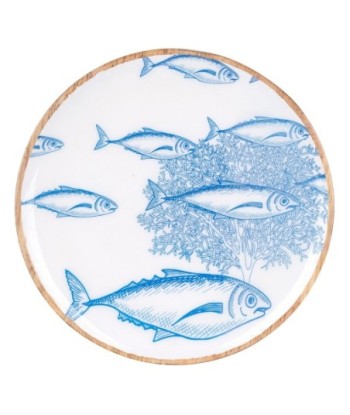 ORIGEN Home Decor Plato Peces Pequeðo Cajas Y Bandejas | Plato Azul Redondo - 2x16x16cm