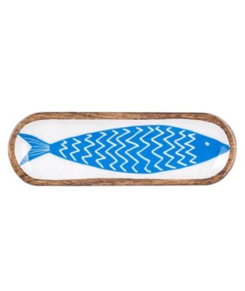 ORIGEN Home Decor Bandeja Pez Azul Ovalado - Bandeja de Decoración 3x38x13cm