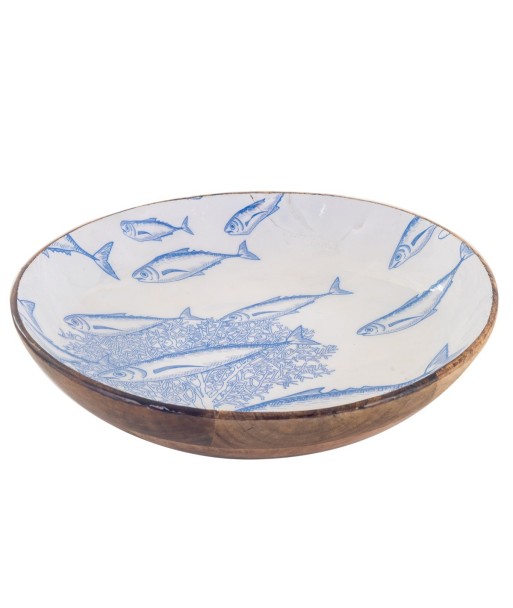 Cuenco Peces Grande Decorativo Marino Náutico Madera