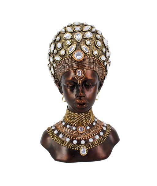 Busto Africano Decorativo Étnico en Resina, Figura Artística para Hogar, Regalo Original y Atractivo