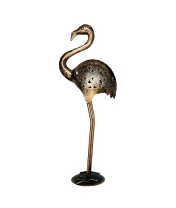 Flamenco grande decorativo en hojalata - Figura de animal étnico para hogar y regalo