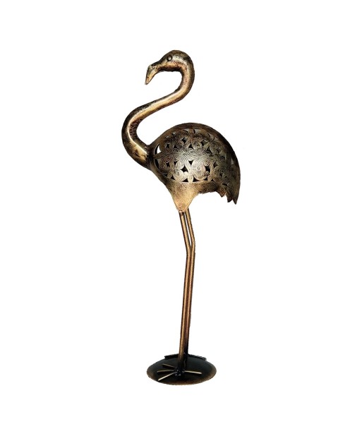 Flamenco grande decorativo en hojalata - Figura de animal étnico para hogar y regalo