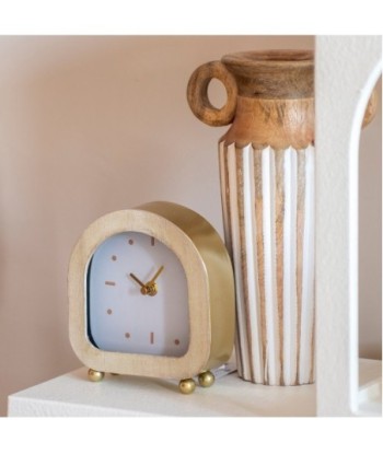 ORIGEN Home Decor Reloj Mesita Relojes Sobremesa | Crudo Ovalado - 16x15x5cm