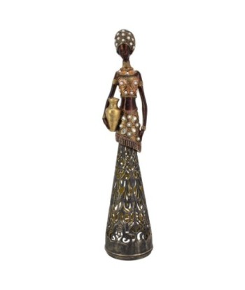 Figura Africana Étnica Decorativa de Resina, Ideal para Regalos y Decoración del Hogar, 38 cm de Altura