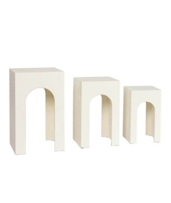ORIGEN Home Decor Mesitas 3U Mueble Auxiliar | Mesita Blanco Rectangular - 57x34x34cm