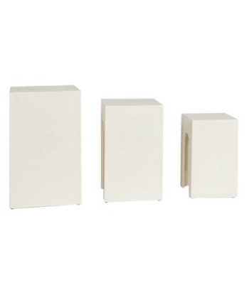 ORIGEN Home Decor Mesitas 3U Mueble Auxiliar | Mesita Blanco Rectangular - 57x34x34cm