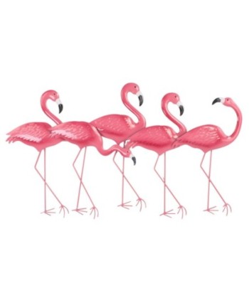 ORIGEN Home Decor Adorno De Pared Flamencos Apliques Metal | Adorno Pared Jardín Rosa - 51x87x5cm