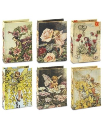 By SIGRIS Cajas Para Libros Diseños De Hadas Incluye 6 Unidades Decoración Cajas Libro Colección Romántico  Decor