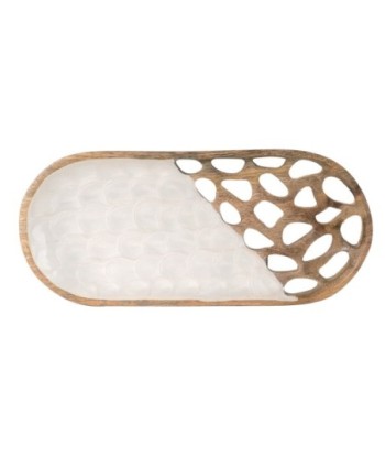 ORIGEN Home Decor Bandeja Rectangular Pequeña Cajas Y Bandejas | Bandeja de Decoración Blanco - 3x28x13cm