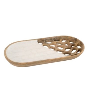 ORIGEN Home Decor Bandeja Rectangular Pequeña Cajas Y Bandejas | Bandeja de Decoración Blanco - 3x28x13cm