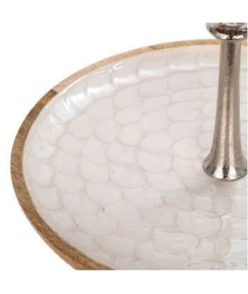 ORIGEN Home Decor Frutero 3 pisos de madera Cajas Y Bandejas | Frutero Plateado - 77x33x33cm