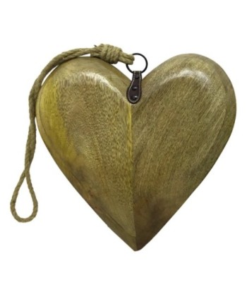 ORIGEN Home Decor Corazon De Madera Grande Colgantes Marrón 3x8x5cm