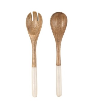 ORIGEN Home Decor Cuchara O Tenedor 2U Marrón - Cubierto de Madera 3x30x6cm