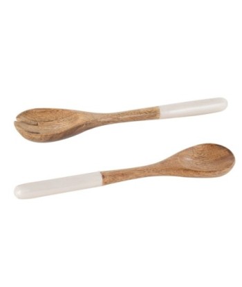 ORIGEN Home Decor Cuchara O Tenedor 2U Marrón - Cubierto de Madera 3x30x6cm