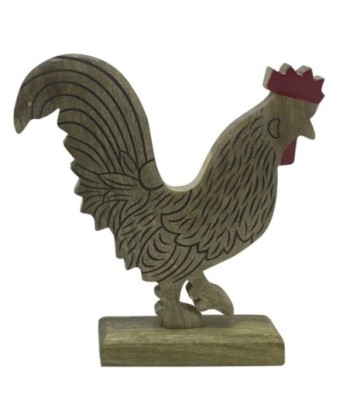 ORIGEN Home Decor Gallina De Madera Animales | Figura de Sobremesa Marrón - 21x20x5cm