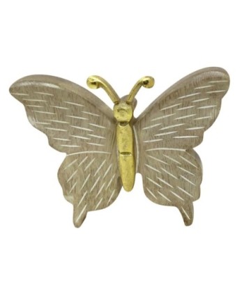 ORIGEN Home Decor Mariposa De Madera Animales Bohemio | Figura de Mariposa Marrón - 14x18x3cm