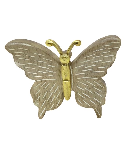 ORIGEN Home Decor Mariposa De Madera Animales Bohemio | Figura de Mariposa Marrón - 14x18x3cm