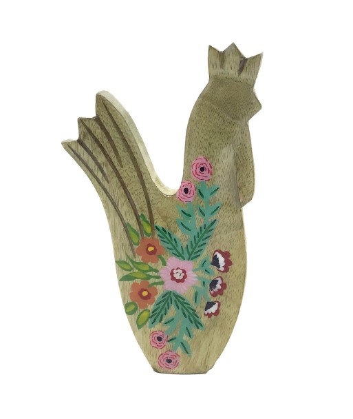 ORIGEN Home Decor Gallina De Madera Marrón - Figura de Gallina 23x11x3cm