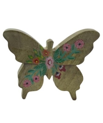 ORIGEN Home Decor Mariposa De Madera Marrón - Figura de Mariposa de 12x15x3cm