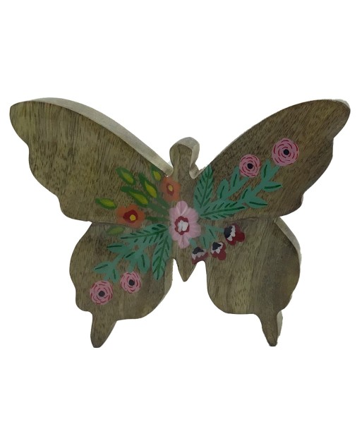 ORIGEN Home Decor Mariposa De Madera Animales | Figura de Mariposa Marrón - 14x18x3cm