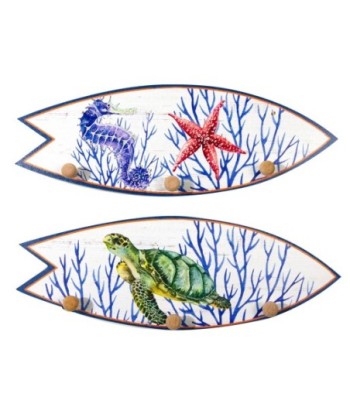 ORIGEN Home Decor Percha Tabla Surf 2U Percheros Azul 14x40x1cm - Decoración y Organización para tu Hogar