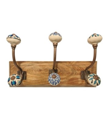 ORIGEN Home Decor Percha 3 Pomos Percheros Marrón 20x39x12cm Vintage Metal Decoración Pared