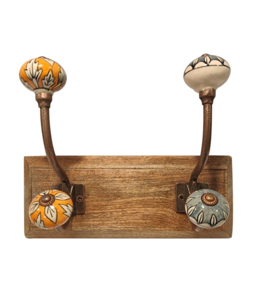 ORIGEN Home Decor Percha 2 Pomos Percheros | Marrón - 0x26x11cm