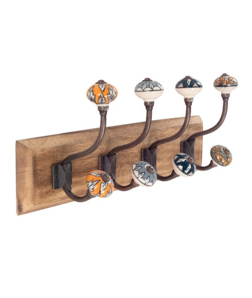 ORIGEN Home Decor Percha 4 Pomos Percheros Marrón - Vintage Decoración de Pared 45cm