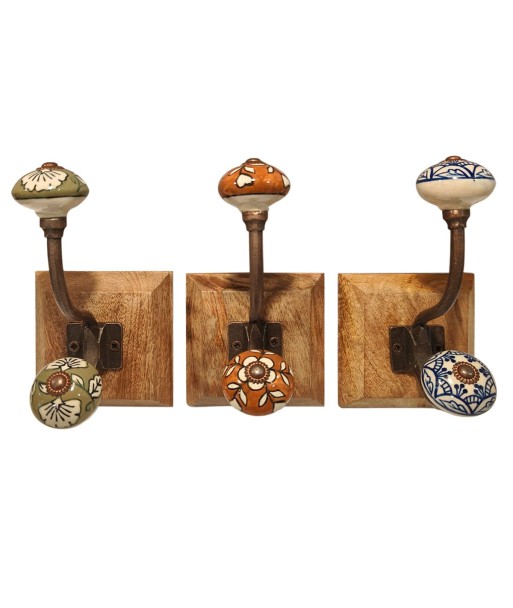 ORIGEN Home Decor Percha 3U Percheros Marrón - 20x11x12cm