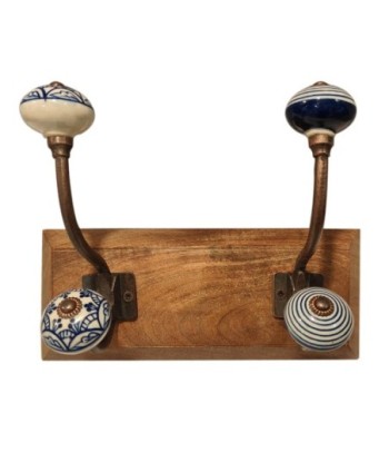 ORIGEN Home Decor Percha 2 Pomos Percheros | Marrón - 20x25x12cm, Decoración Vintage para Pared
