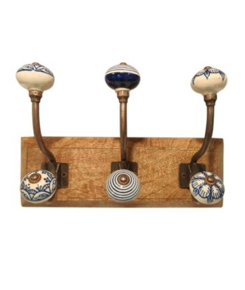 ORIGEN Home Decor Percha 3 Pomos Percheros Marrón 20x31x11cm Vintage Metal Decorativo