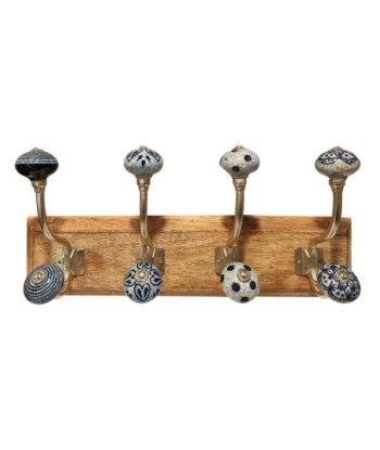 ORIGEN Home Decor Percha 4 Pomos Percheros Marrón 20x44x12cm