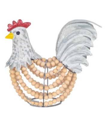 ORIGEN Home Decor Gallo Animales Figura de Gallina Plateado 26x28x16cm