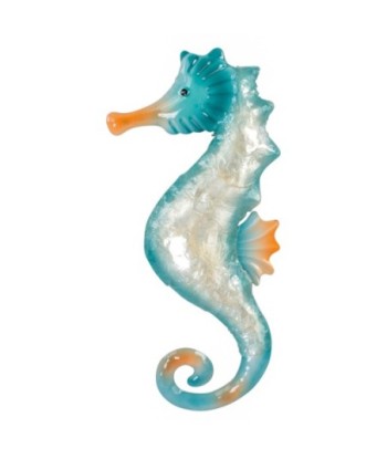 ORIGEN Home Decor Caballito De Mar Apliques Metal Azul 40x19x2cm Decoración Pared