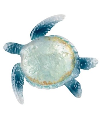 ORIGEN Home Decor Adorno De Pared Tortuga Apliques Metal Azul 23x23x1cm