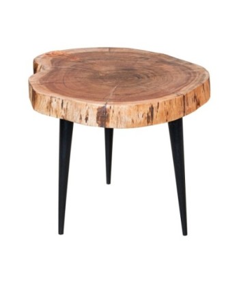 Mesita auxiliar de madera de acacia - Mueble auxiliar para salón o dormitorio - Estilo natural y funcional
