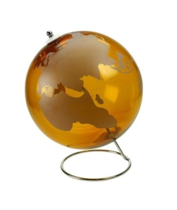 ORIGEN Home Decor Bola Globos Mundo Dorado Redondo 30x25x25cm