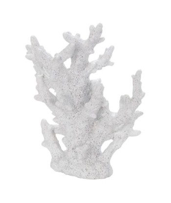 ORIGEN Home Decor Coral Marinero | Figura Decorativa Resina Blanco - 24x19x8cm