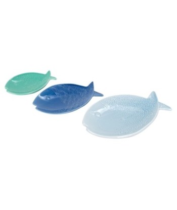 ORIGEN Home Decor Plato Pez 3U Bandejas | Azul - 3x27x17cm