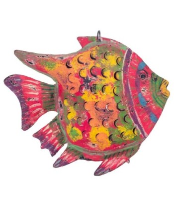 ORIGEN Home Decor Pez Rojo Portavelas Marinero | Figura de Pez Rojo - 21x27x8cm