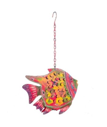 ORIGEN Home Decor Pez Rojo Portavelas Marinero | Figura de Pez Rojo - 21x27x8cm