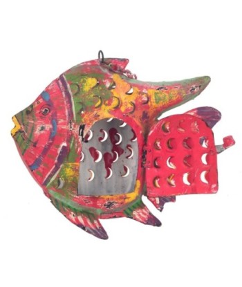 ORIGEN Home Decor Pez Rojo Portavelas Marinero | Figura de Pez Rojo - 21x27x8cm